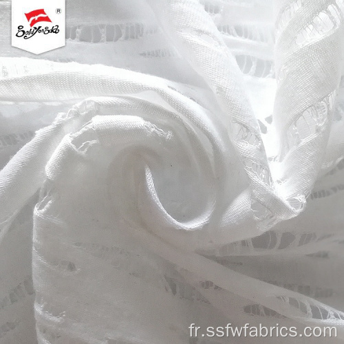 Tissu Jacquard 100% polyester blanc pour robe